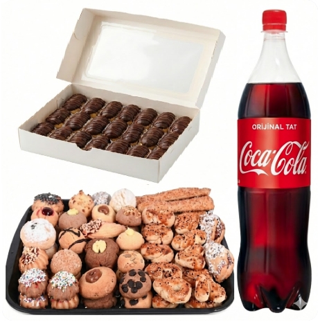 1 Litre Kola İle Tamamlanmış Çift Tatlı Menüsü Samsun pasta