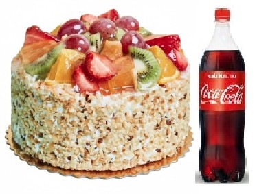4 kişilik Karışık meyveli pasta 1 lt cola Pastaneci Samsun pasta