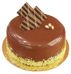 4 kişilik yuvarlak sade çikolatalı yaş pasta Samsun pasta